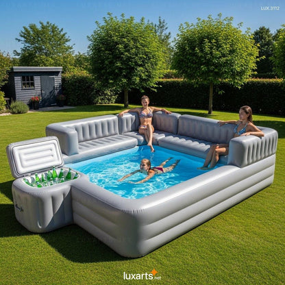 Inflatable Pool with Integrated Lounge and Cooler