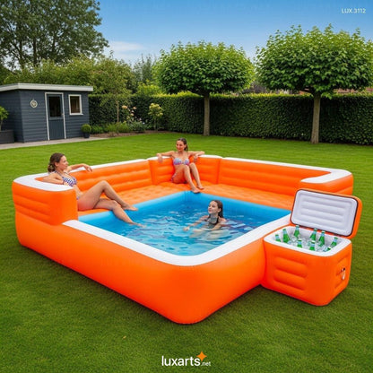 Inflatable Pool with Integrated Lounge and Cooler