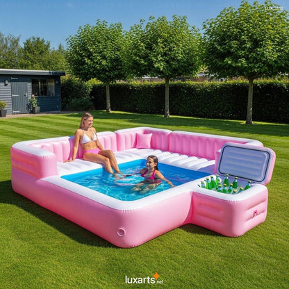 Inflatable Pool with Integrated Lounge and Cooler